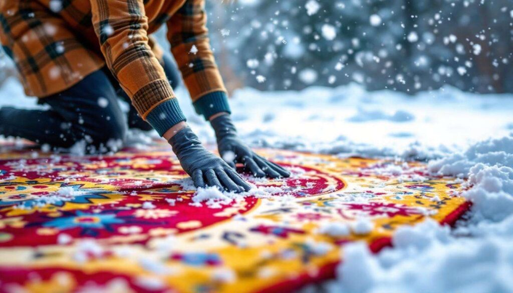 Teppich im Schnee reinigen – jetzt ist der ideale Zeitpunkt dafür