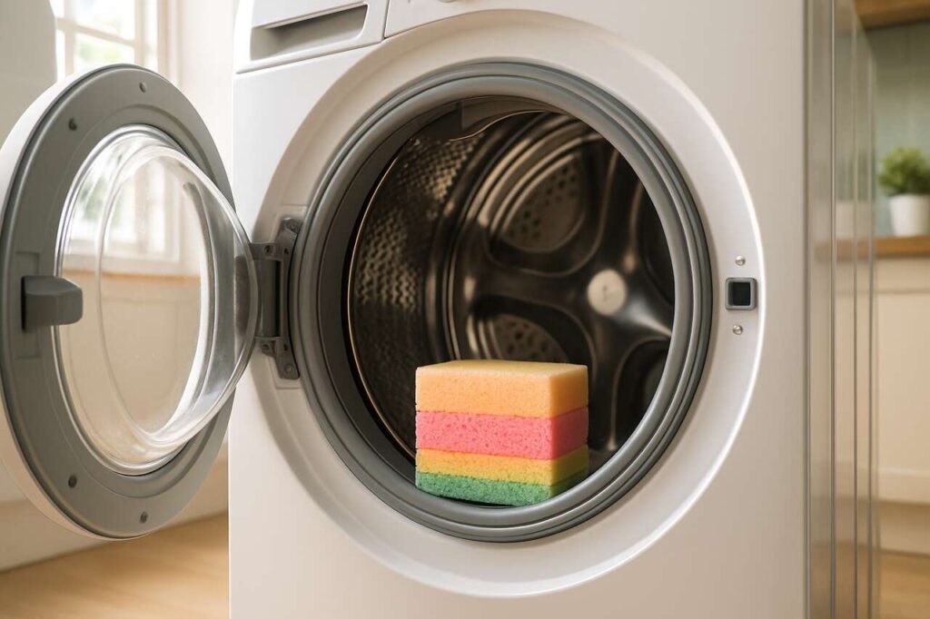 Einen Spülschwamm in die Waschmaschine geben: Weshalb Experten das empfehlen
