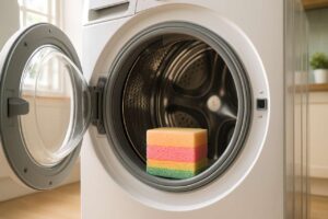 Einen Spülschwamm in die Waschmaschine geben: Weshalb Experten das empfehlen